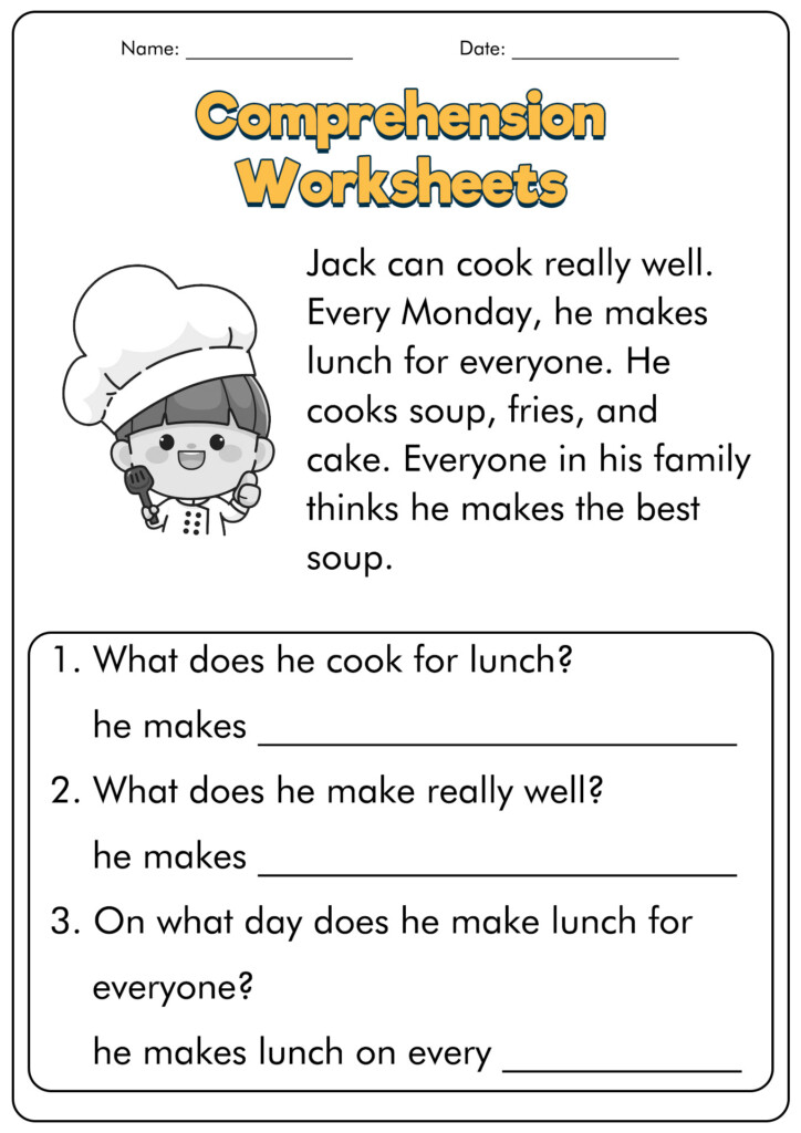 Free Grade One Comprehension Worksheet Download Free Grade One 