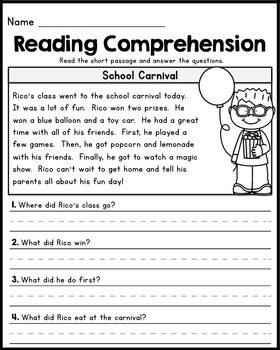 Free Key Stage 1 Reading Comprehension Worksheets Richard Spencer 39 s 