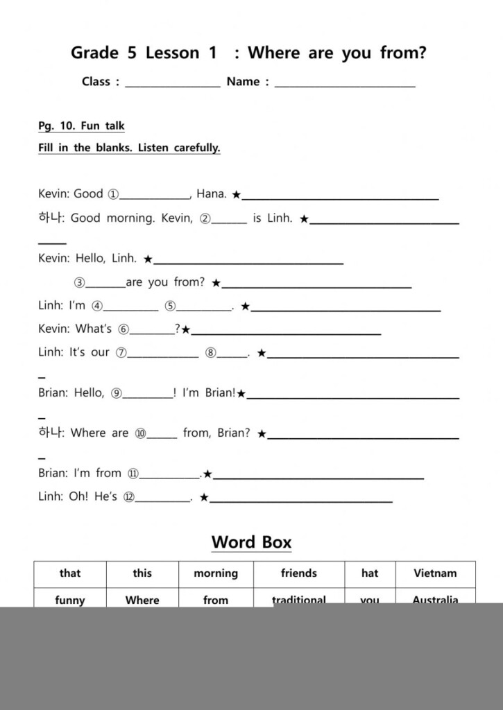 Free Language Arts Worksheets 5th Grade Language Worksheets