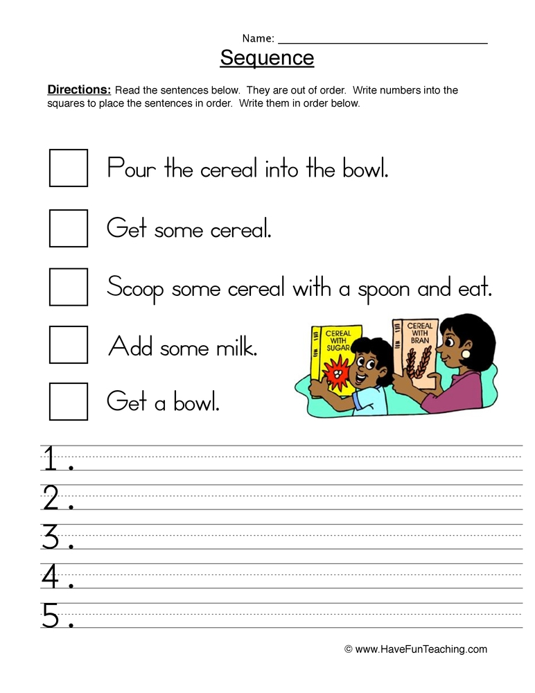Free Printable Sequencing Worksheets Printable Worksheets
