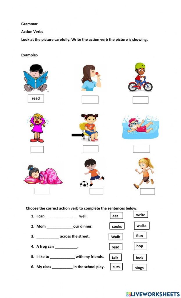 Free Printable Verbs Worksheets For Grade 1 Worksheets Library