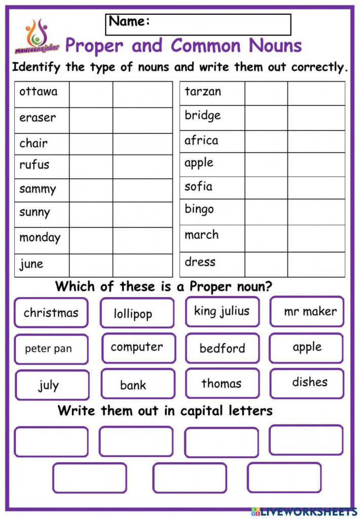 Free Proper Noun Worksheet 2nd Grade Download Free Proper Noun 