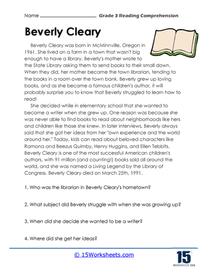 Free Reading Comprehension Worksheets Year 3
