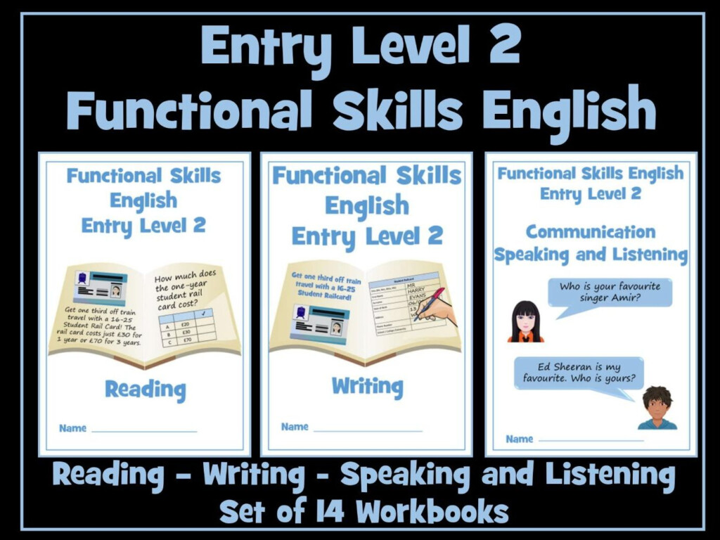 Functional Skills English Entry Level 2 Workbooks Bundle Teaching 