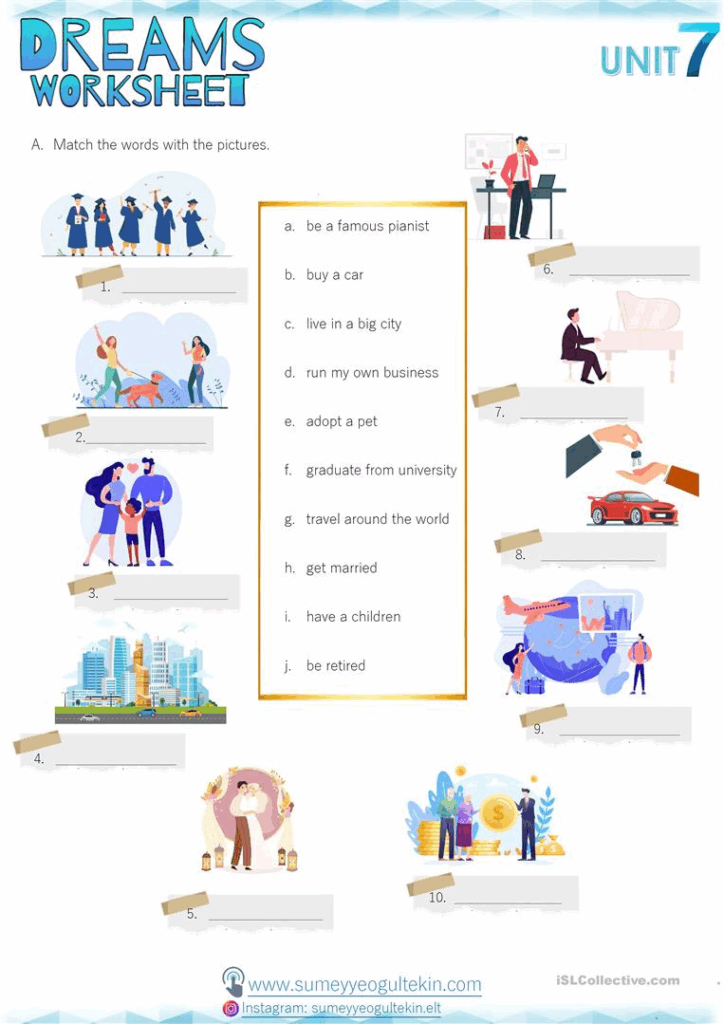 FUTURE DREAMS English ESL Worksheets For Distance Learning And 
