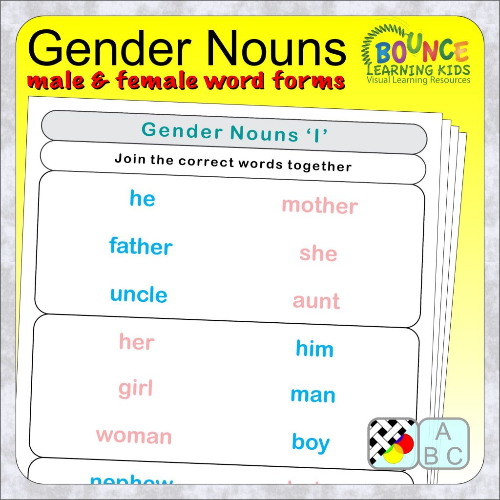 Gender Of Nouns Worksheets For Grade 3