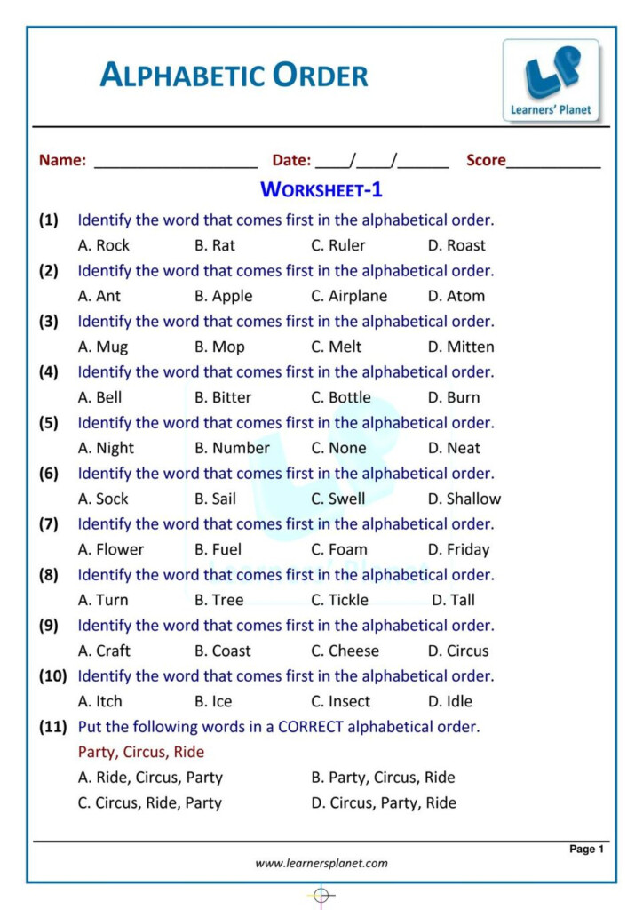 Get Digital Access To Grade 2 English Olympiad Vocabulary Alphabetic 