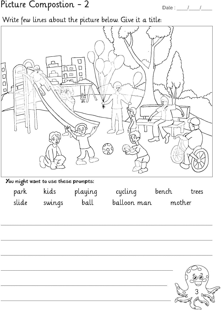 Grade 1 English Creative Writing Worksheets Picture Composition 