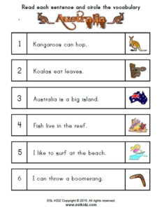 Grade 1 English Worksheets Australia