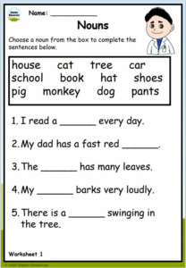 Grade 1 Nouns Worksheet Grade 1 Nouns Worksheets K5 L Vrogue co