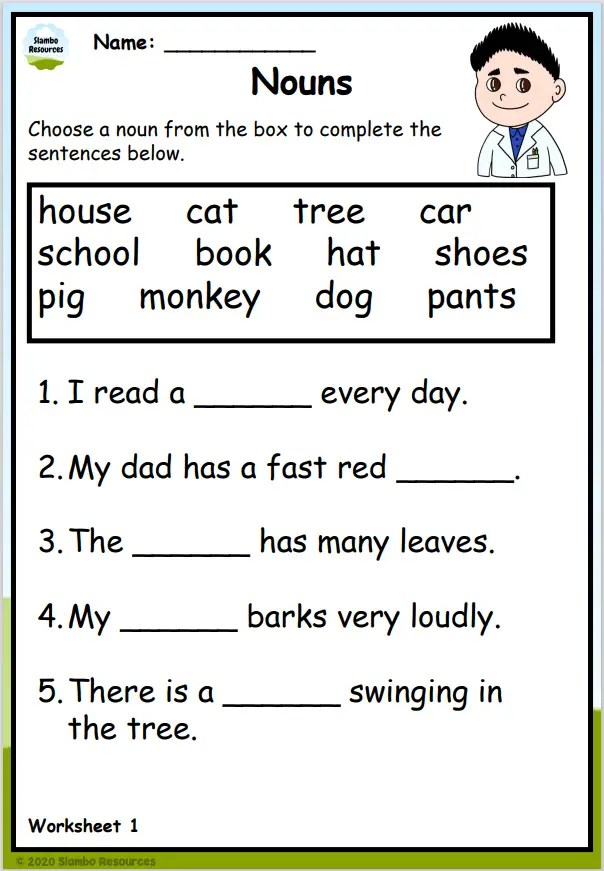 Grade 1 Nouns Worksheet Grade 1 Nouns Worksheets K5 L Vrogue co