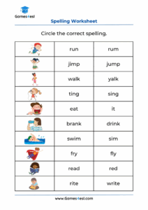 Grade 1 Spelling Worksheets Games4esl