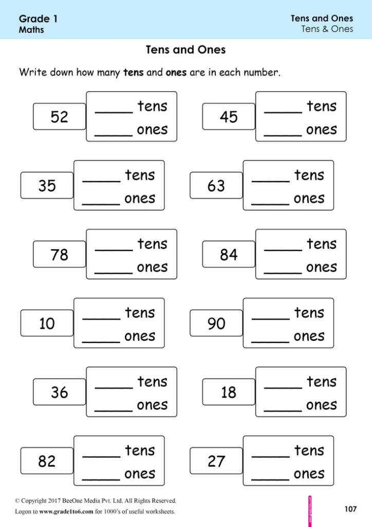 Grade 1 Worksheets In Math And English