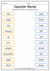 Grade 2 English Worksheet Digital Worksheets Library