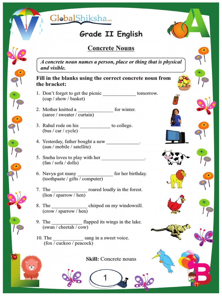 Grade 2 English Worksheet PDF Worksheets Library