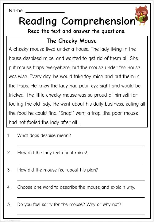 Grade 2 Reading Comprehension Free English Worksheets Worksheets 