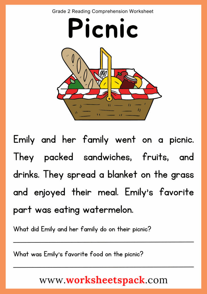 Grade 2 Reading Comprehension Worksheets Worksheetspack
