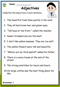Grade 3 Adjective Worksheets Free Printables English Worksheets