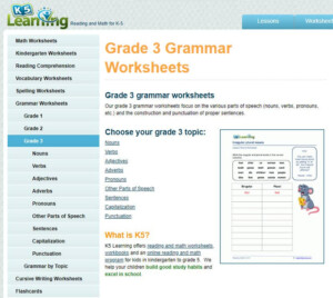 Grade 3 Grammar Worksheets K5 Learning