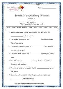 Grade 3 Vocabulary Words And Worksheets Lets Share Knowledge