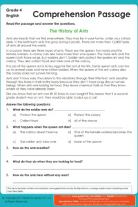 Grade 4 English Reading Comprehension Worksheet Artofit