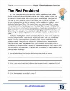 Grade 4 English Worksheets Comprehension