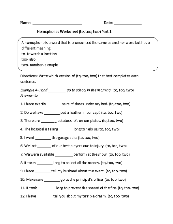 Grade 4 English Worksheets
