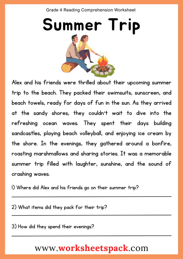 Grade 4 Reading Comprehension Worksheets Worksheetspack Worksheets
