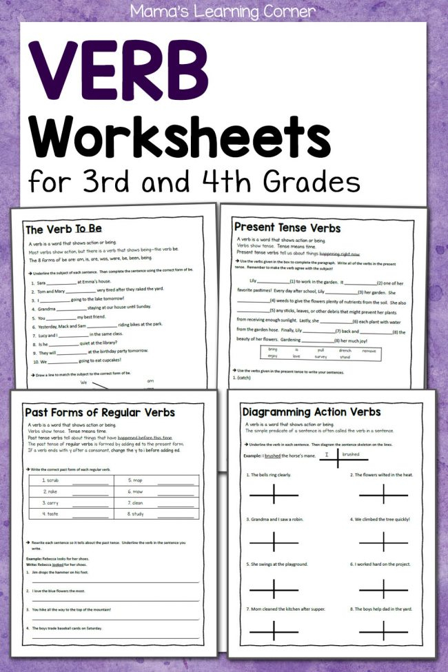 Grade 4 Verbs Worksheets