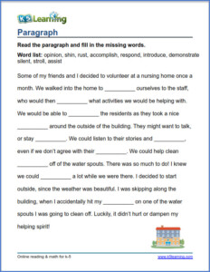 Grade 4 Vocabulary Worksheets K5 Learning