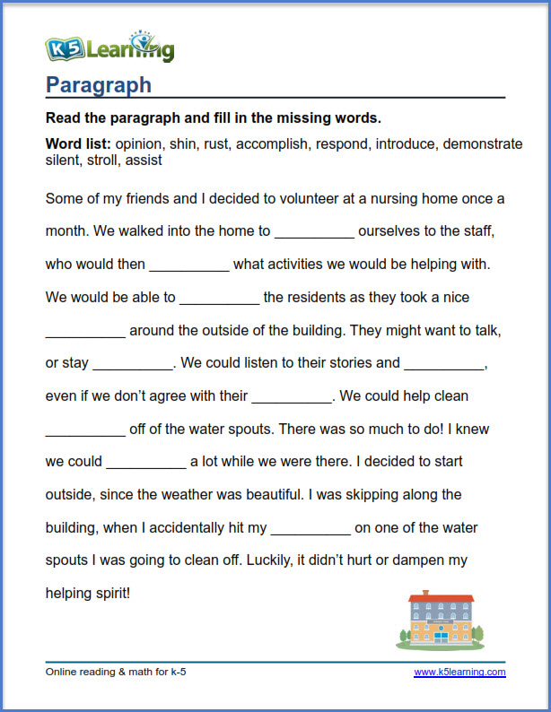 Grade 4 Vocabulary Worksheets K5 Learning