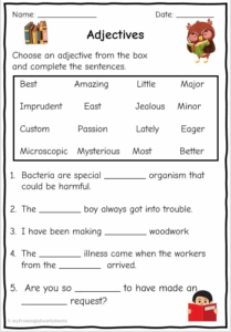 Grade 5 Adjectives Worksheets Free Printables English Worksheets