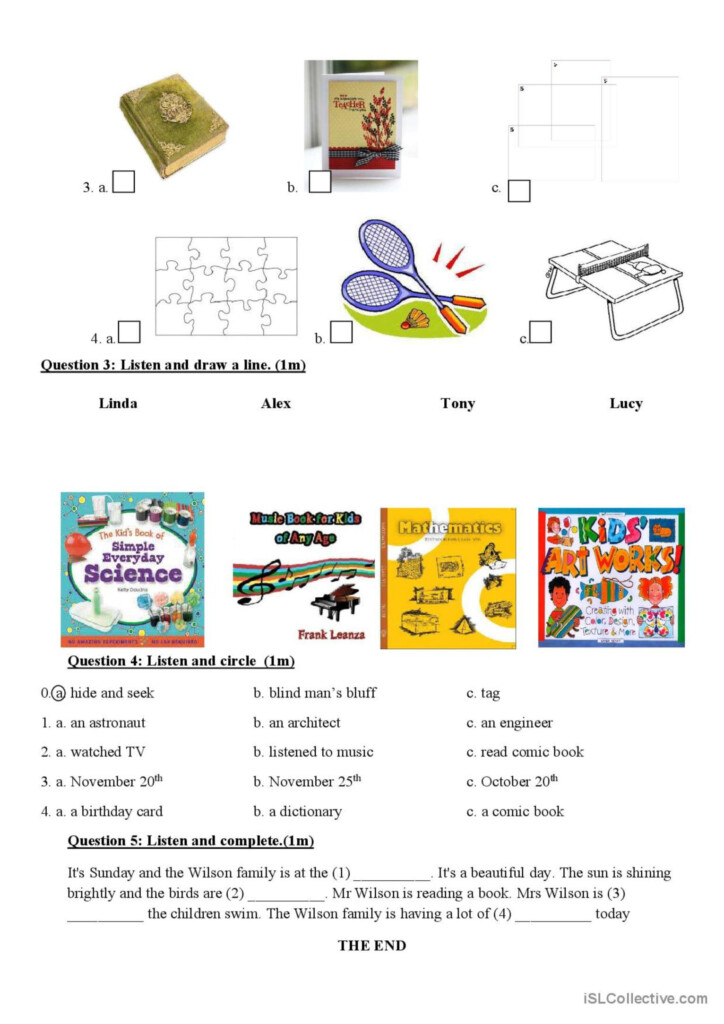 Grade 5 English ESL Worksheets Pdf Doc