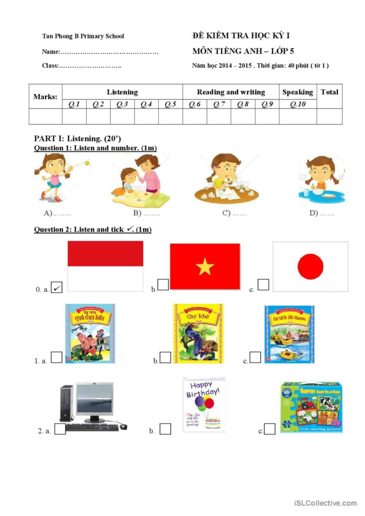 Grade 5 English ESL Worksheets Pdf Doc