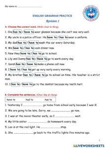 Grade 5 English Grammar Practice Worksheet Live Worksheets