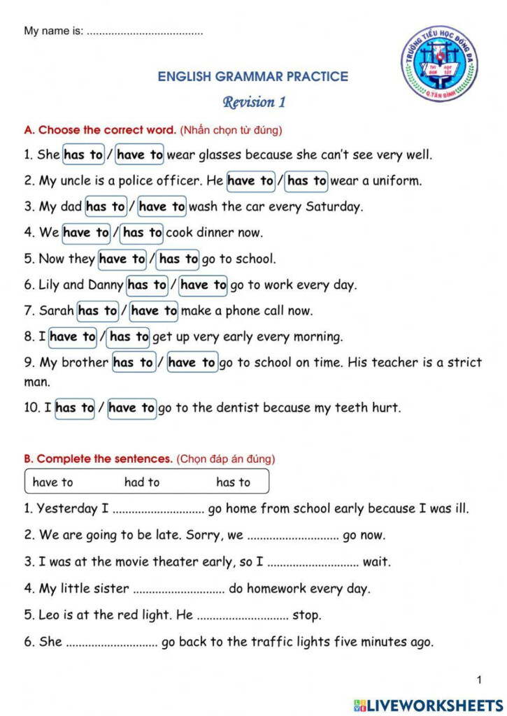 Grade 5 English Grammar Practice Worksheet Live Worksheets 