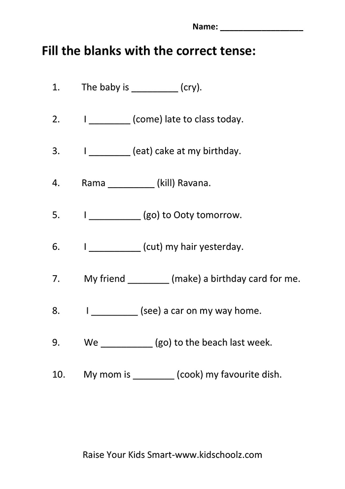 Grade 5 English Grammar Worksheet Kidschoolz Worksheets Library