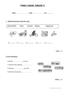 Grade 5 English Worksheets