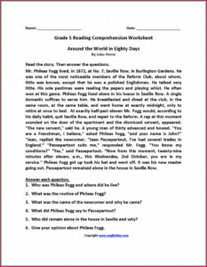 Grade 5 English Worksheets