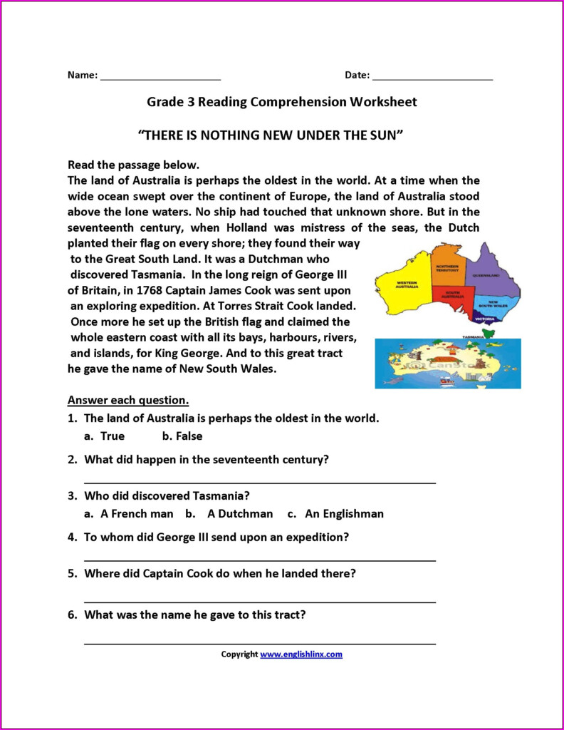 Grade 5 Reading Comprehension Worksheets Pdf Db Excelcom Free 