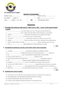 Grade 6 English File Grammar Test Worksheet Grammar Worksheets