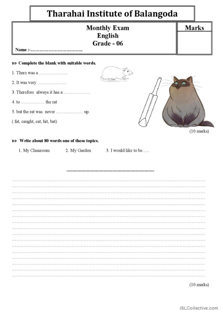 Grade 6 English Paper English ESL Worksheets Pdf Doc