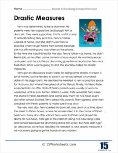 Grade 6 Reading Comprehension Worksheets