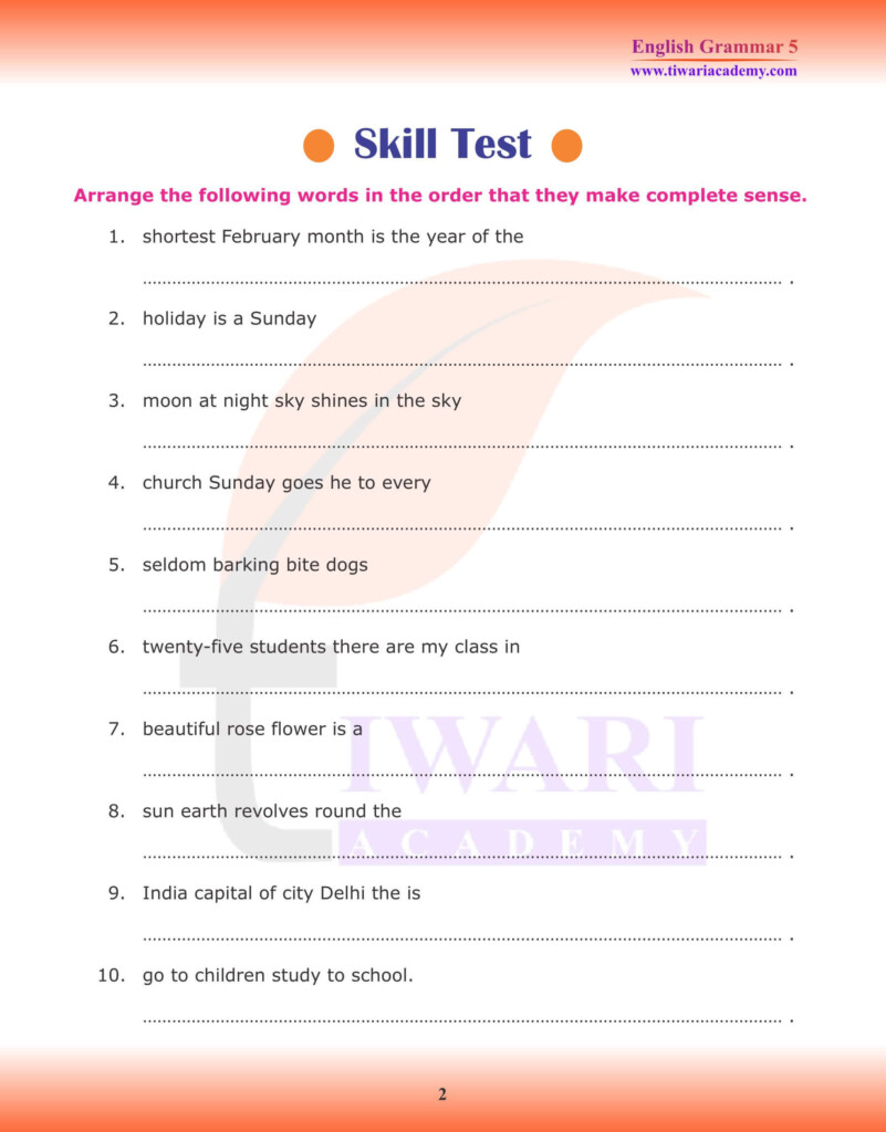 Grammar 5th Grade ELA Worksheets And Answer Key Study Guide 