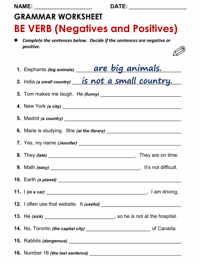 Grammar For 6Th Graders Worksheet