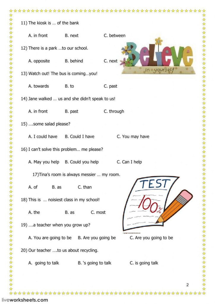 Grammar Test Worksheet Live Worksheets Worksheets Library