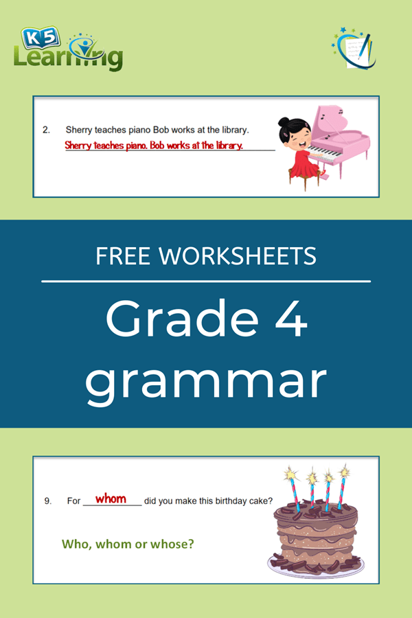 Hundreds Of New Grade 4 Grammar Worksheets K5 Learning