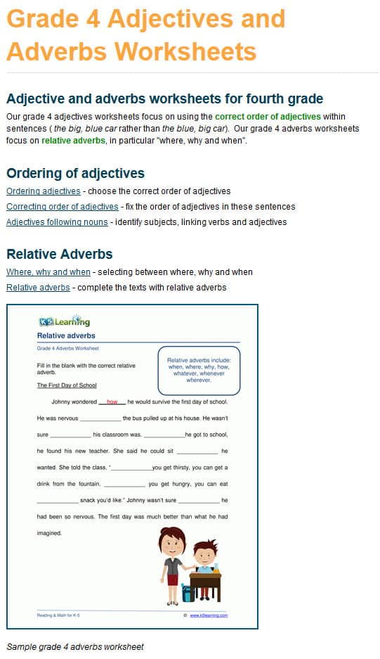Hundreds Of New Grade 4 Grammar Worksheets K5 Learning