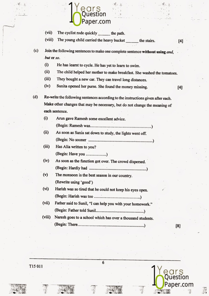 Icse Class 5 English Worksheets With Answers Icse Preposition Exercises 