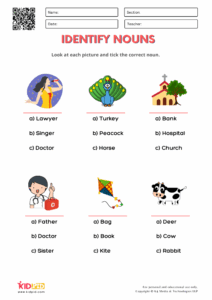 Identifying Nouns In Sentences Worksheets For Grade 1 Kidpid